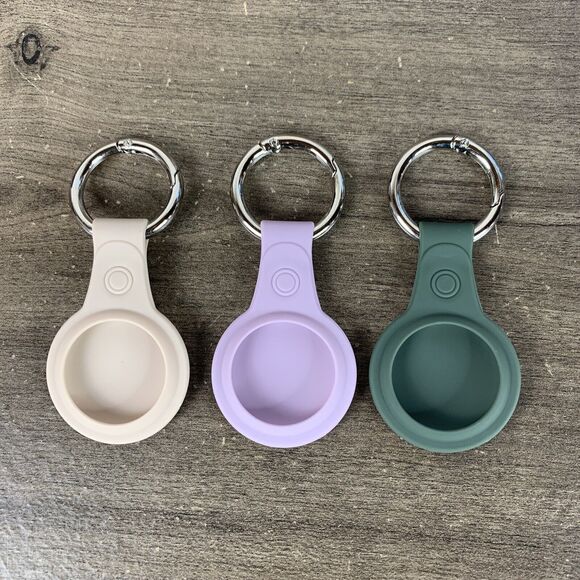 3 Pcs AirTag Silicone Holder Case Cover Airtags Tracker Keychain Sleeve Shell - Picture 1 of 9